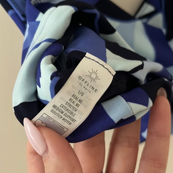 NWOT AERIE Blue Sports Bra - Picture 4 of 5